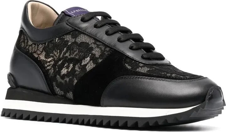 Claire lace-embellished leather sneakers - Image 2