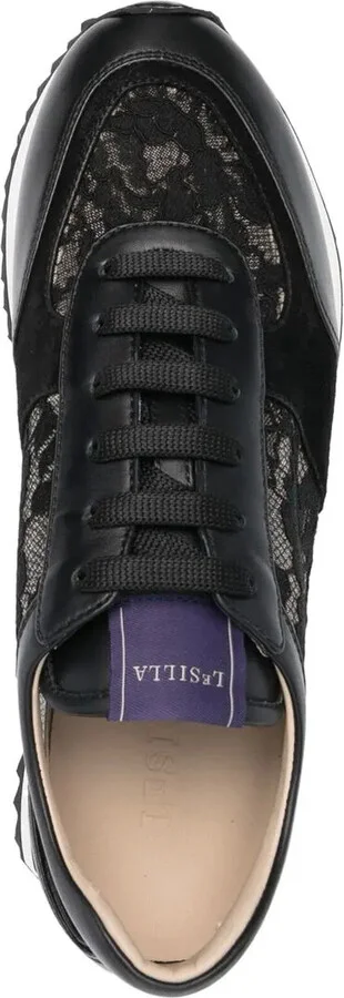 Claire lace-embellished leather sneakers - Image 4