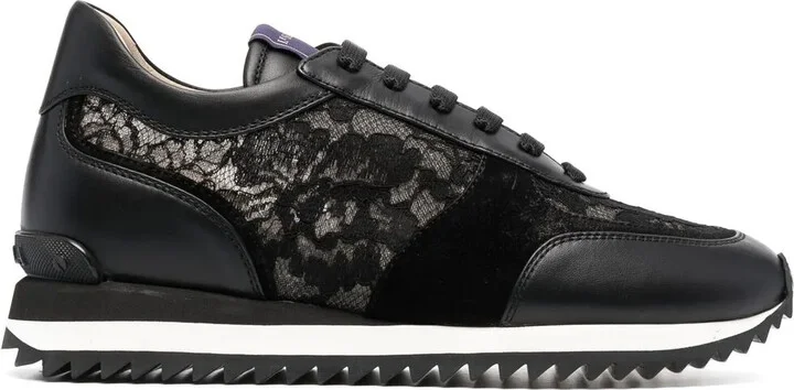 Claire lace-embellished leather sneakers