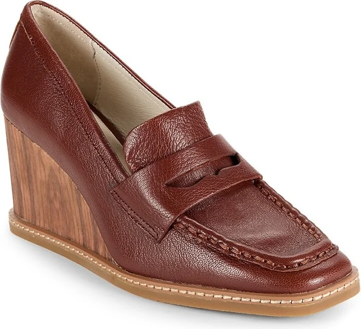 Claire Leather Wedge Pumps - Image 2