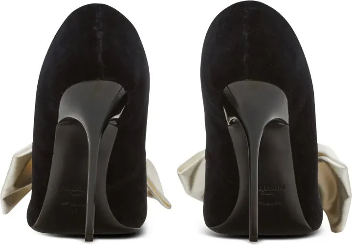 Clara 100mm satin-bow pumps - Image 3