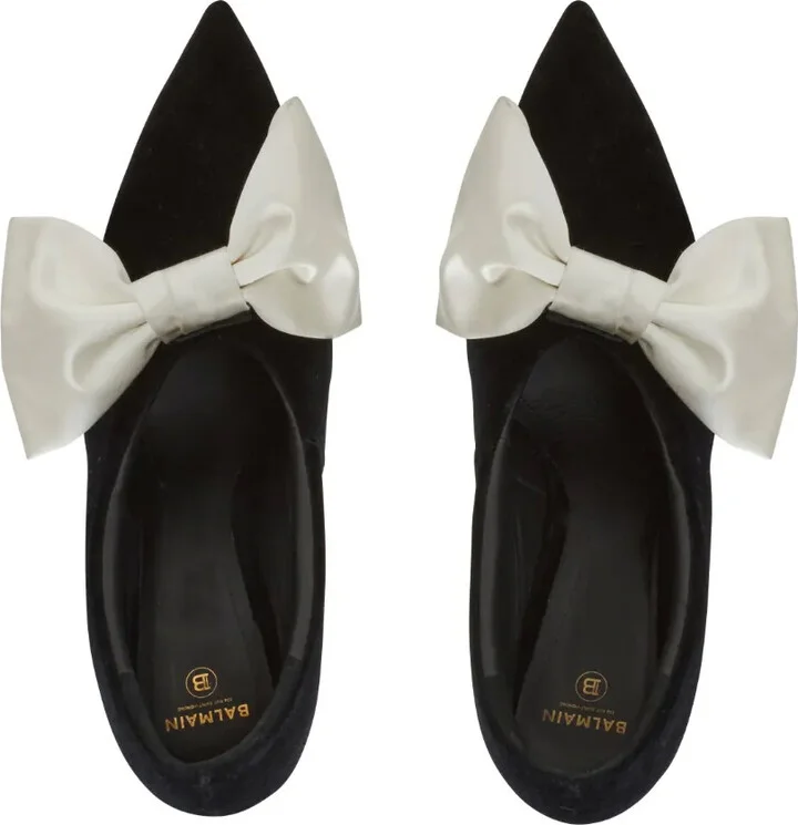 Clara 100mm satin-bow pumps - Image 4
