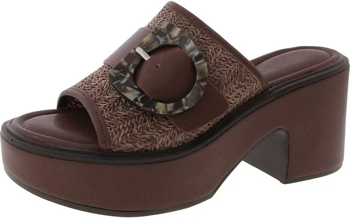 Clara 2 Womens Faux Leather Slip on Platform Sandals