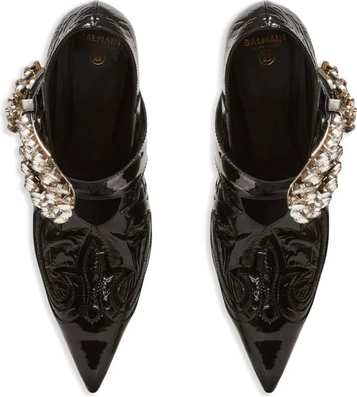 Clara 95mm crystal-embellished pumps - Image 4