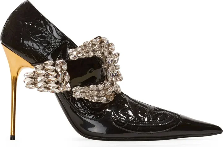 Clara 95mm crystal-embellished pumps