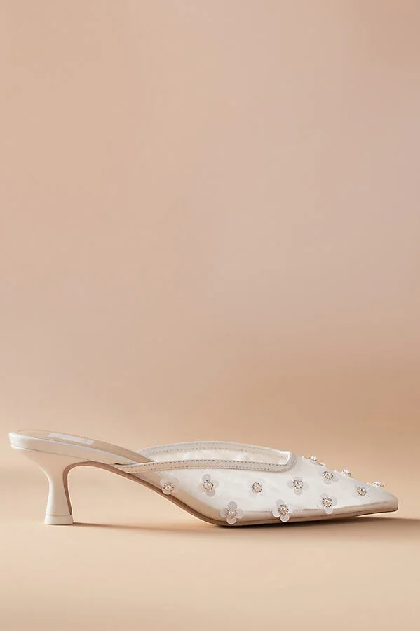 Clara Pearl Kitten-Heel Mules - Image 3