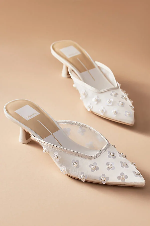 Clara Pearl Kitten-Heel Mules - Image 4