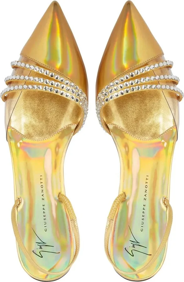 Claralie rhinestone-embellished flat pumps - Image 4