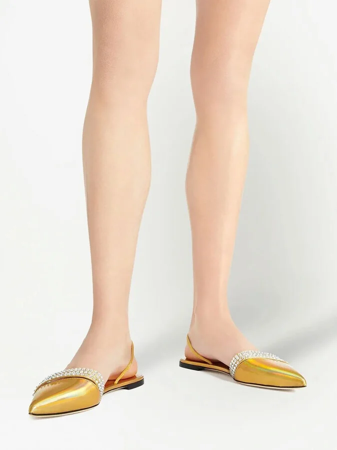 Claralie rhinestone-embellished flat pumps - Image 5