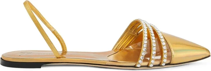 Claralie rhinestone-embellished flat pumps