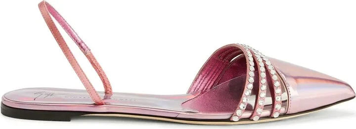 Claralie rhinestone-embellished flat pumps