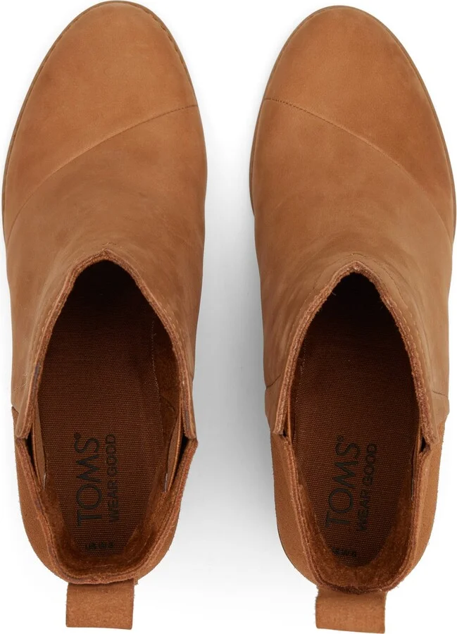Clare Tan Leather Wedge Boot - Image 5