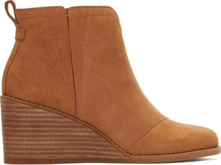 Clare Tan Leather Wedge Boot