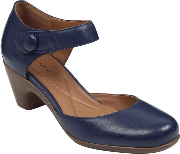 Clarice Womens Cushioned Footbed Block Heel Mary Jane Heels