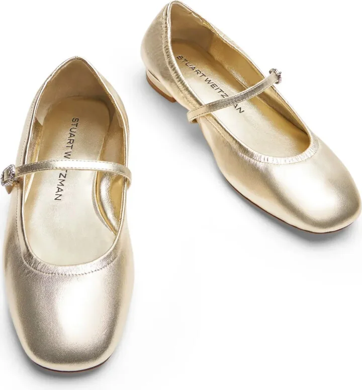 Claris crystal-embellished leather ballerina shoes - Image 4