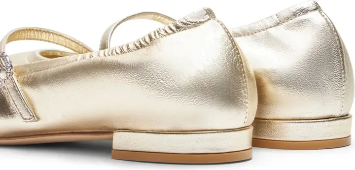 Claris crystal-embellished leather ballerina shoes - Image 5