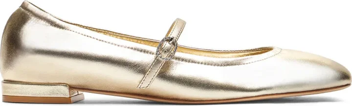 Claris crystal-embellished leather ballerina shoes
