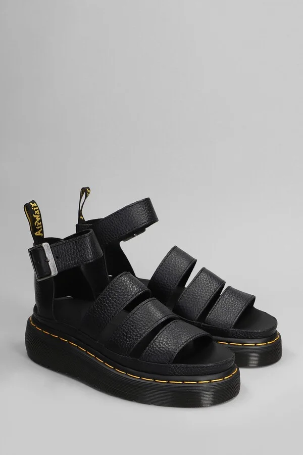 Clarissa Ii Quad Flats In Black Leather - Image 2