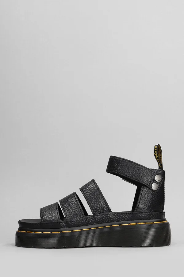 Clarissa Ii Quad Flats In Black Leather - Image 3