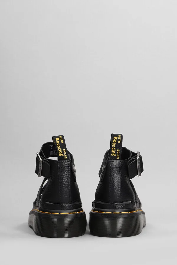 Clarissa Ii Quad Flats In Black Leather - Image 4