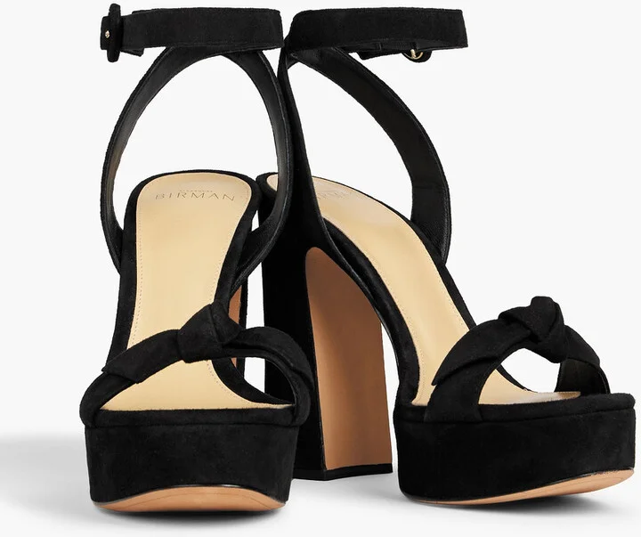 Clarita 120 bow-detailed suede platform sandals - Image 2