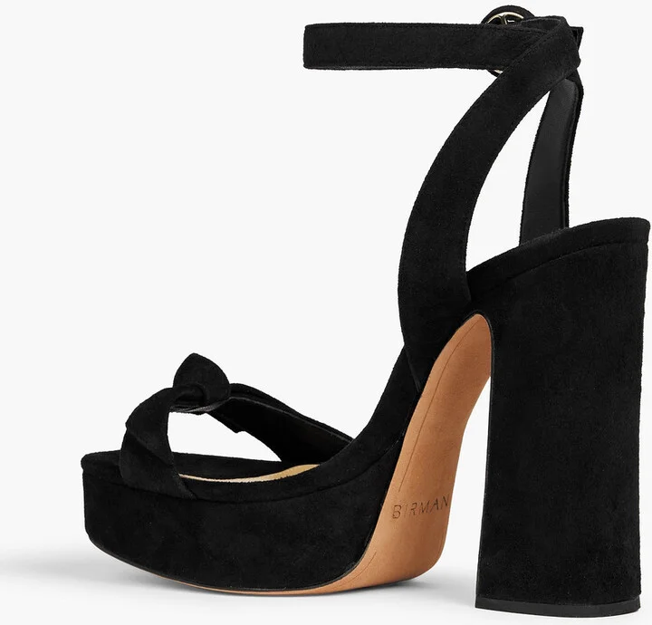 Clarita 120 bow-detailed suede platform sandals - Image 3