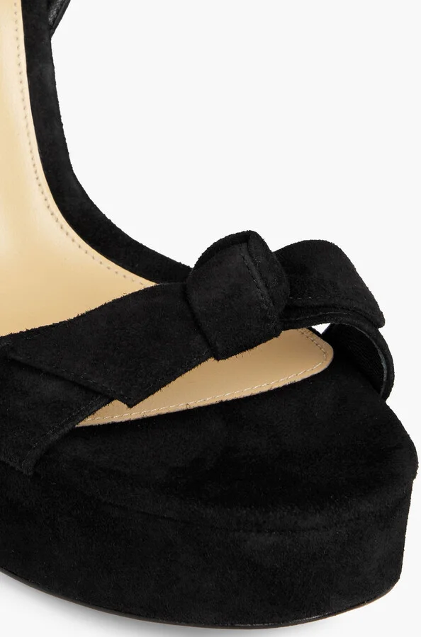 Clarita 120 bow-detailed suede platform sandals - Image 4