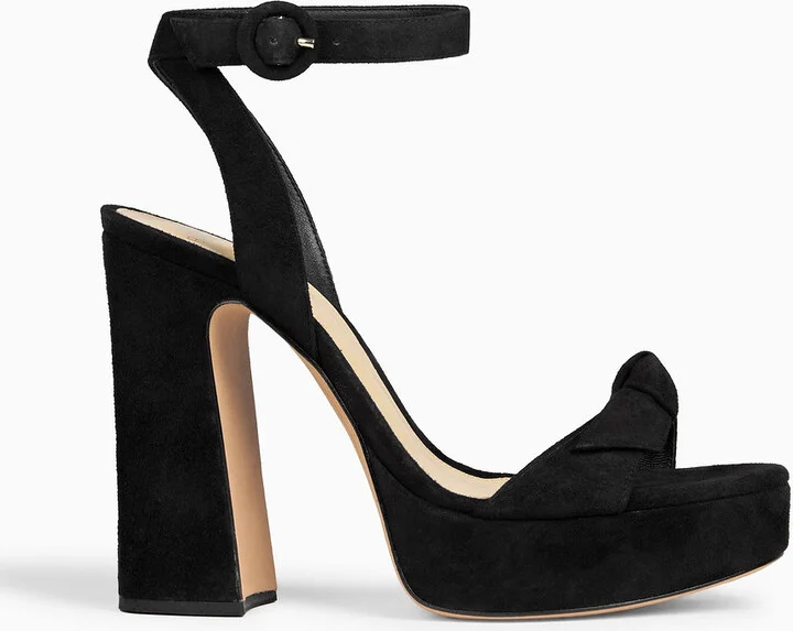 Clarita 120 bow-detailed suede platform sandals