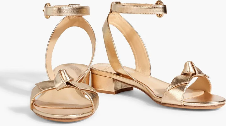 Clarita 30 bow-detailed metallic leather sandals - Image 2