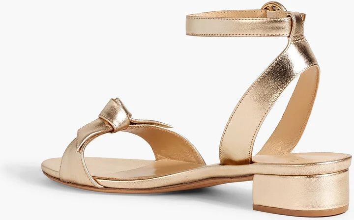 Clarita 30 bow-detailed metallic leather sandals - Image 3