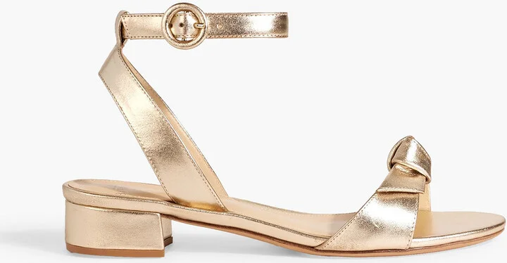 Clarita 30 bow-detailed metallic leather sandals