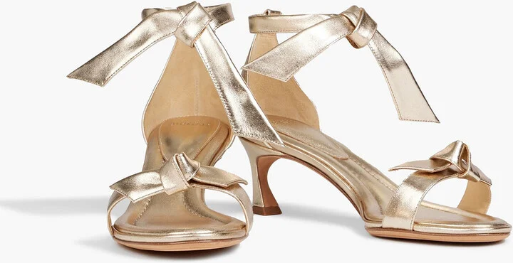 Clarita 50 bow-detailed metallic leather sandals - Image 2