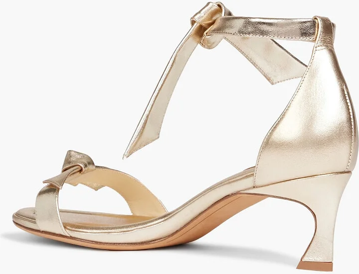 Clarita 50 bow-detailed metallic leather sandals - Image 3