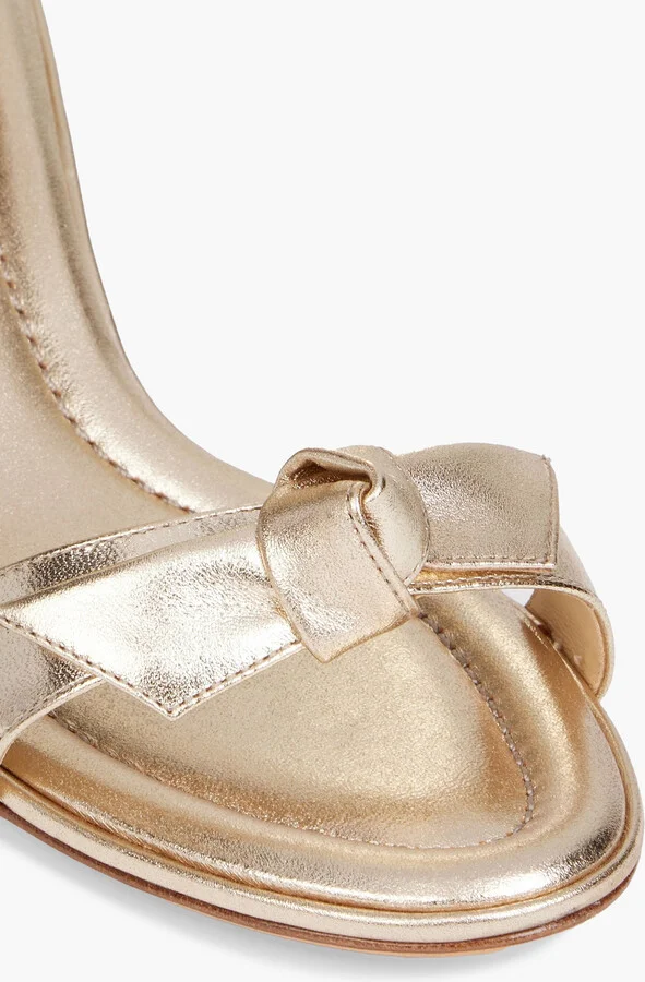 Clarita 50 bow-detailed metallic leather sandals - Image 4