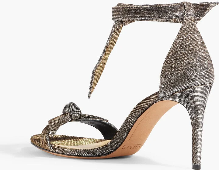 Clarita 65 bow-detailed lamé sandals - Image 3