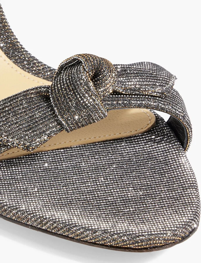 Clarita 65 bow-detailed lamé sandals - Image 4