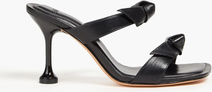 Clarita 85 bow-detailed leather mules