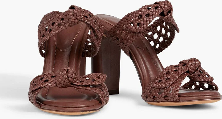 Clarita 90 bow-detailed braided leather mules - Image 2