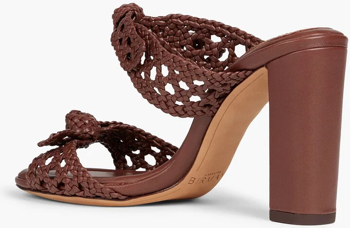 Clarita 90 bow-detailed braided leather mules - Image 3