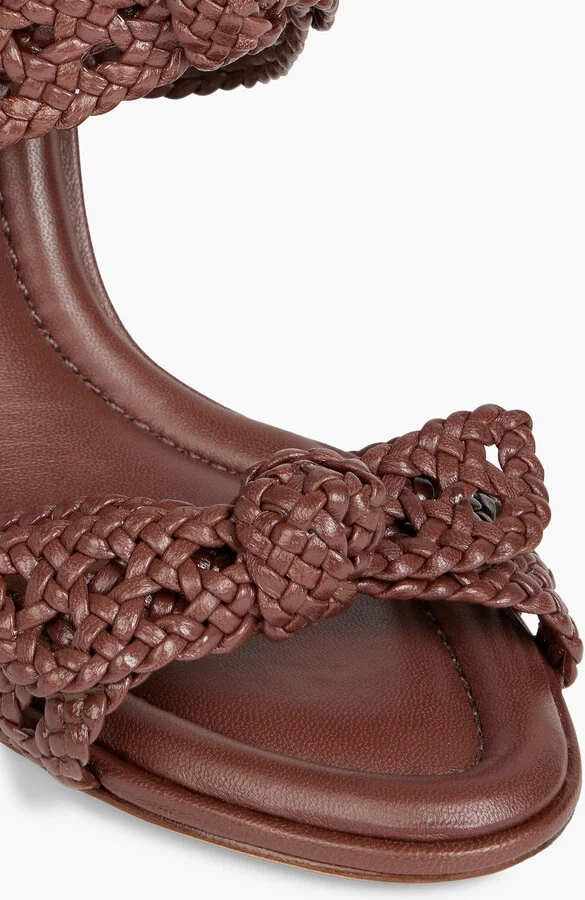 Clarita 90 bow-detailed braided leather mules - Image 4