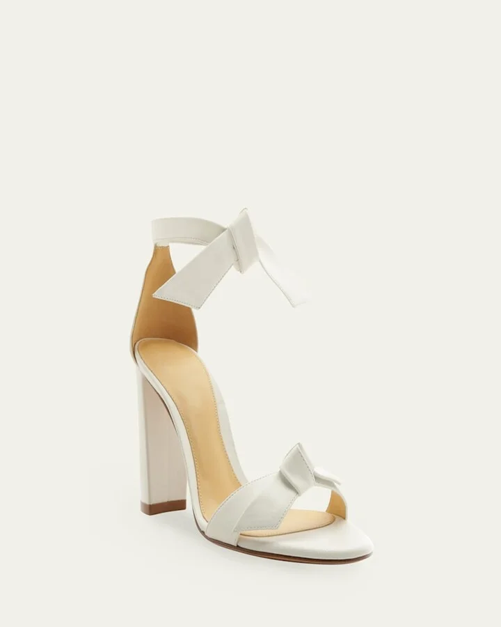 Clarita 90mm Leather Ankle-Tie High-Heel Sandals - Image 3