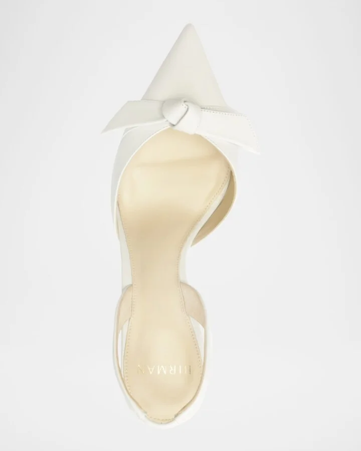 Clarita Bell Leather Bow Slingback Pumps - Image 4