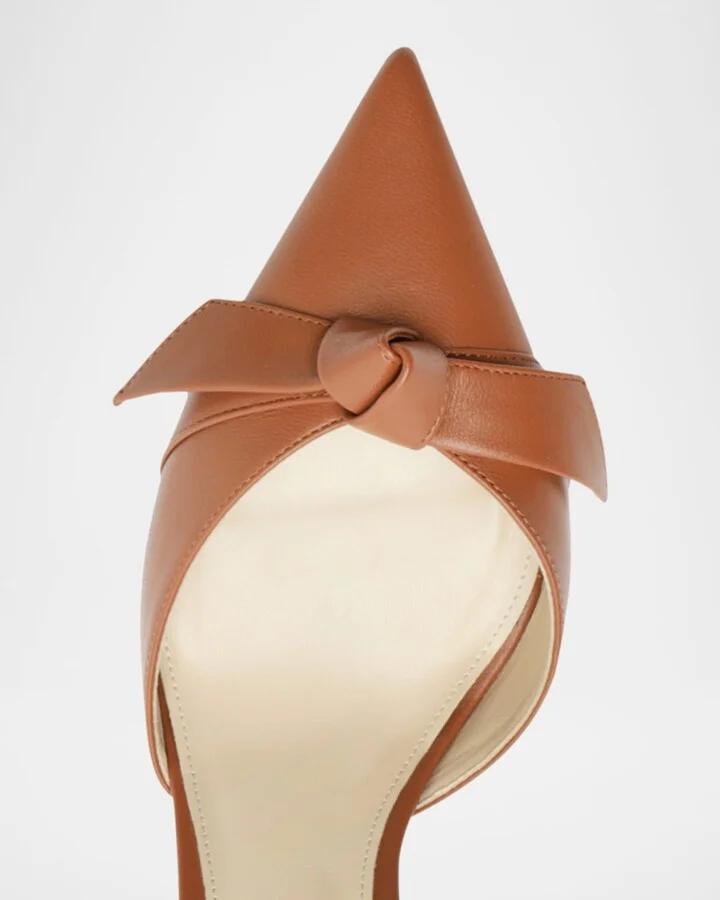 Clarita Bell Leather Bow Slingback Pumps - Image 2