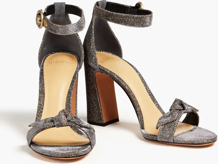 Clarita bow-detailed lamé sandals - Image 2