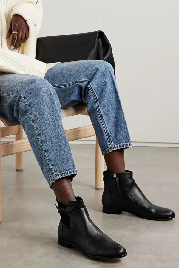 Clarita bow-detailed leather Chelsea boots - Image 2