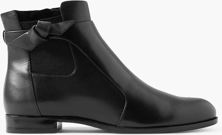Clarita bow-detailed leather Chelsea boots
