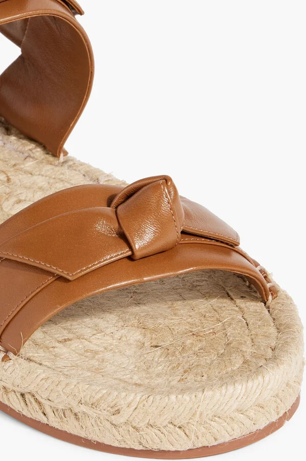 Clarita bow-detailed leather espadrille slingback sandals - Image 4