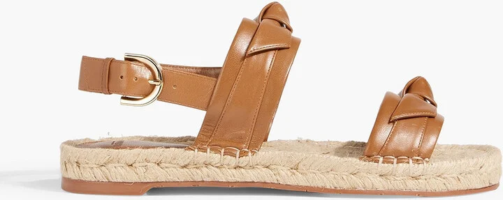 Clarita bow-detailed leather espadrille slingback sandals