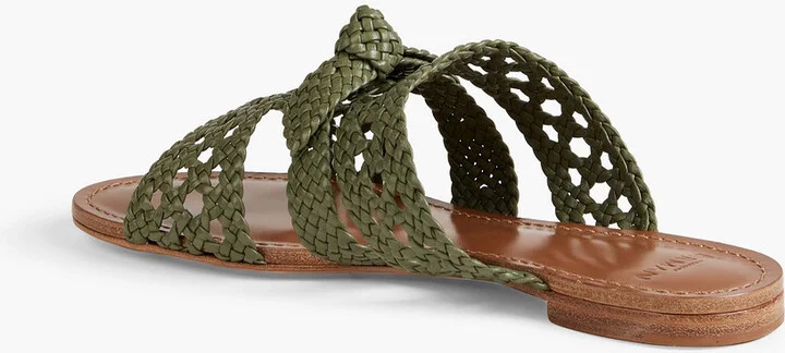 Clarita bow-embellished woven leather sandals - Image 3