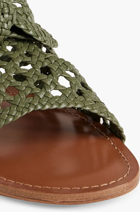 Clarita bow-embellished woven leather sandals - Image 4